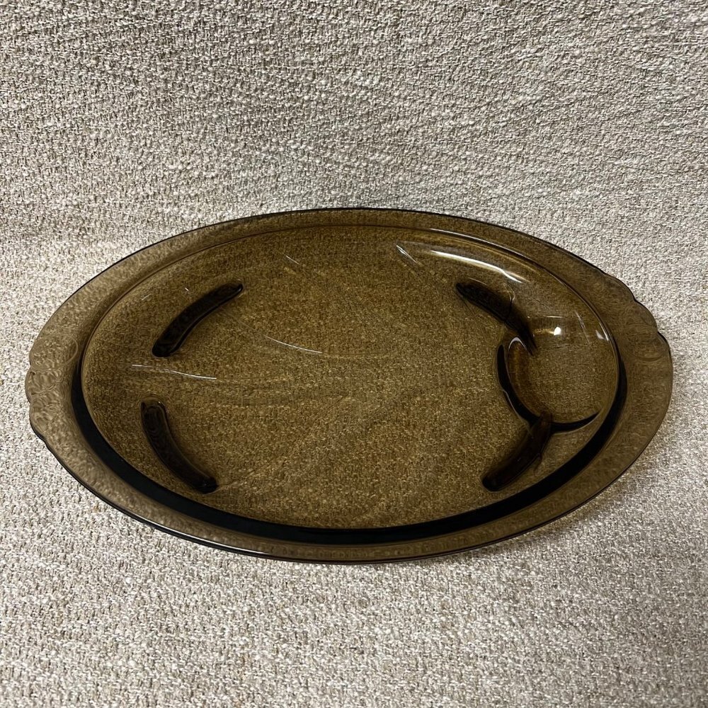 Vintage Pyrex Tree Of Life Footed Serving Platter